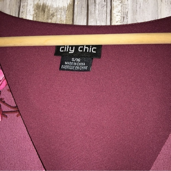 City Chic Floral Crepe Wide Sleeve Blouse - Picture 4 of 6